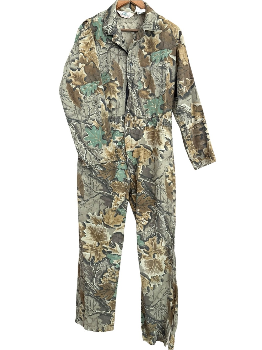 Redhead Vintage Camo Coveralls Leaf Print Cotton Made in USA Sz Med Reg